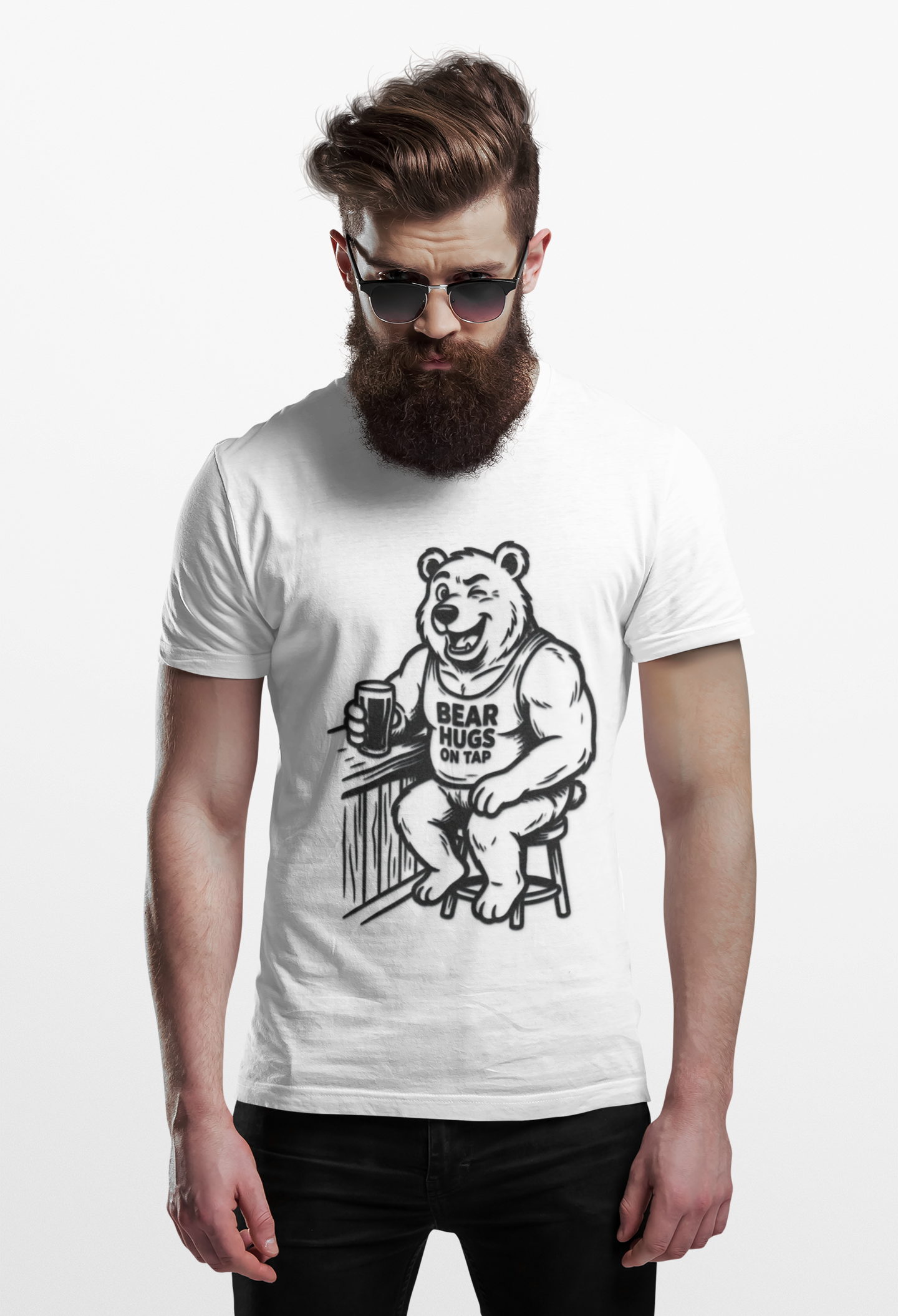 Bear Hugs On Tap T-Shirt — Bear Graphic Tee