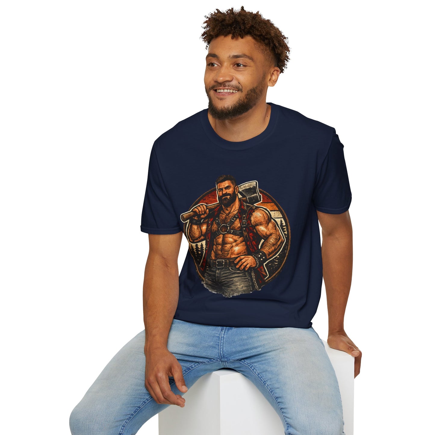 Viking Axe Warrior T-Shirt — Muscular Norse Axe-Man Graphic Tee