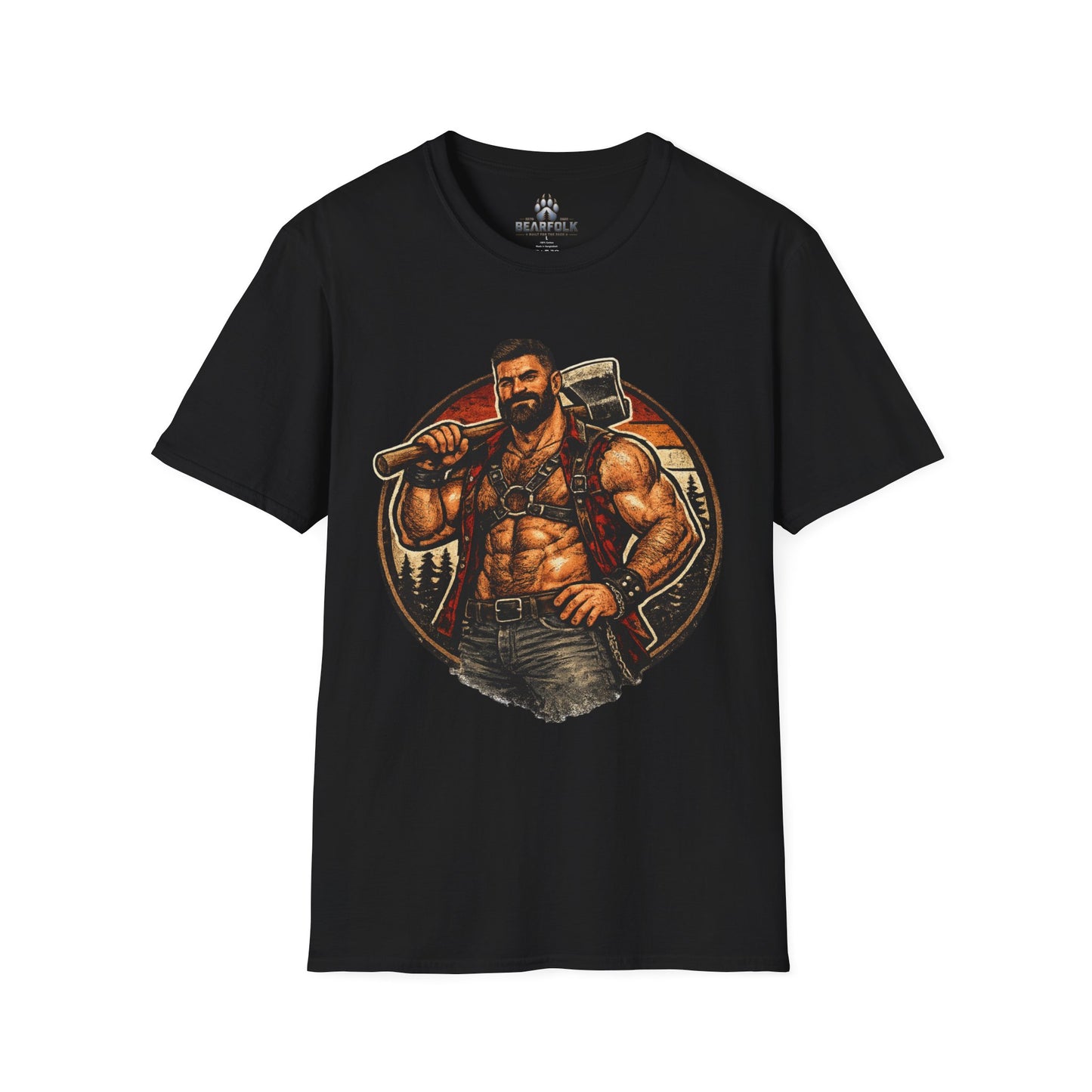 Viking Axe Warrior T-Shirt — Muscular Norse Axe-Man Graphic Tee