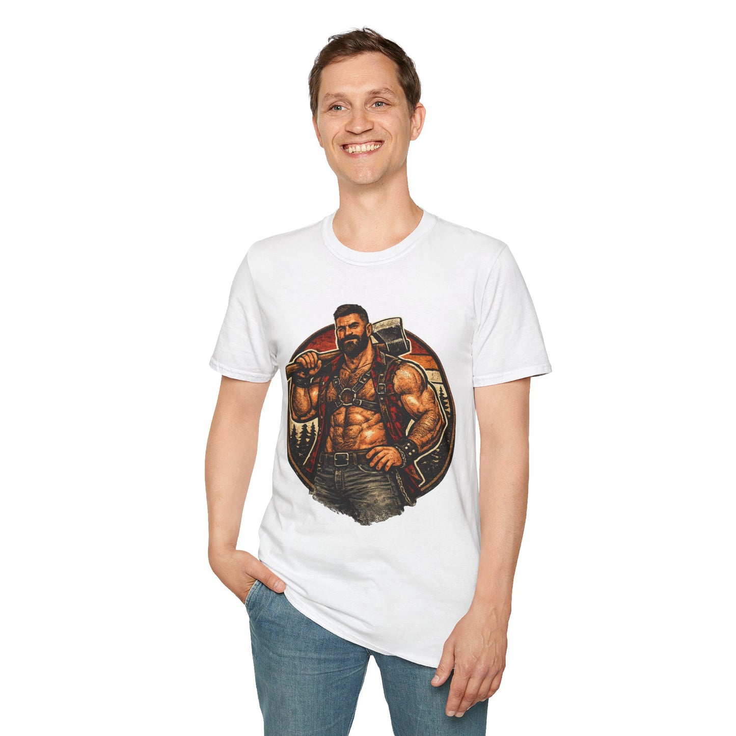 Viking Axe Warrior T-Shirt — Muscular Norse Axe-Man Graphic Tee