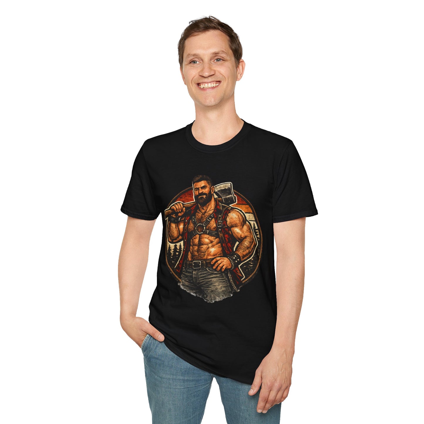 Viking Axe Warrior T-Shirt — Muscular Norse Axe-Man Graphic Tee