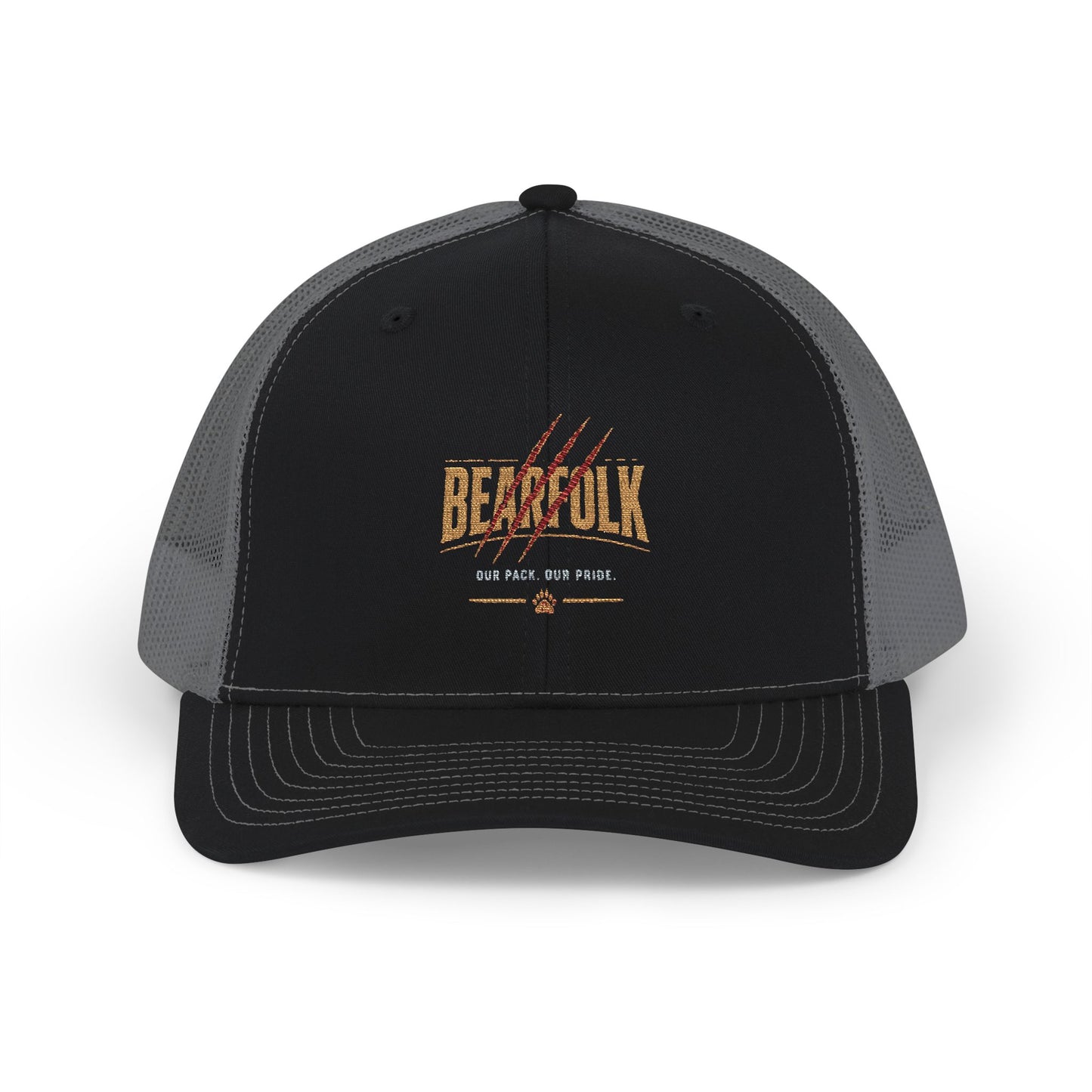 Bearfolk Bearclaw Retro Trucker Cap — Rustic Hunting Snapback Hat