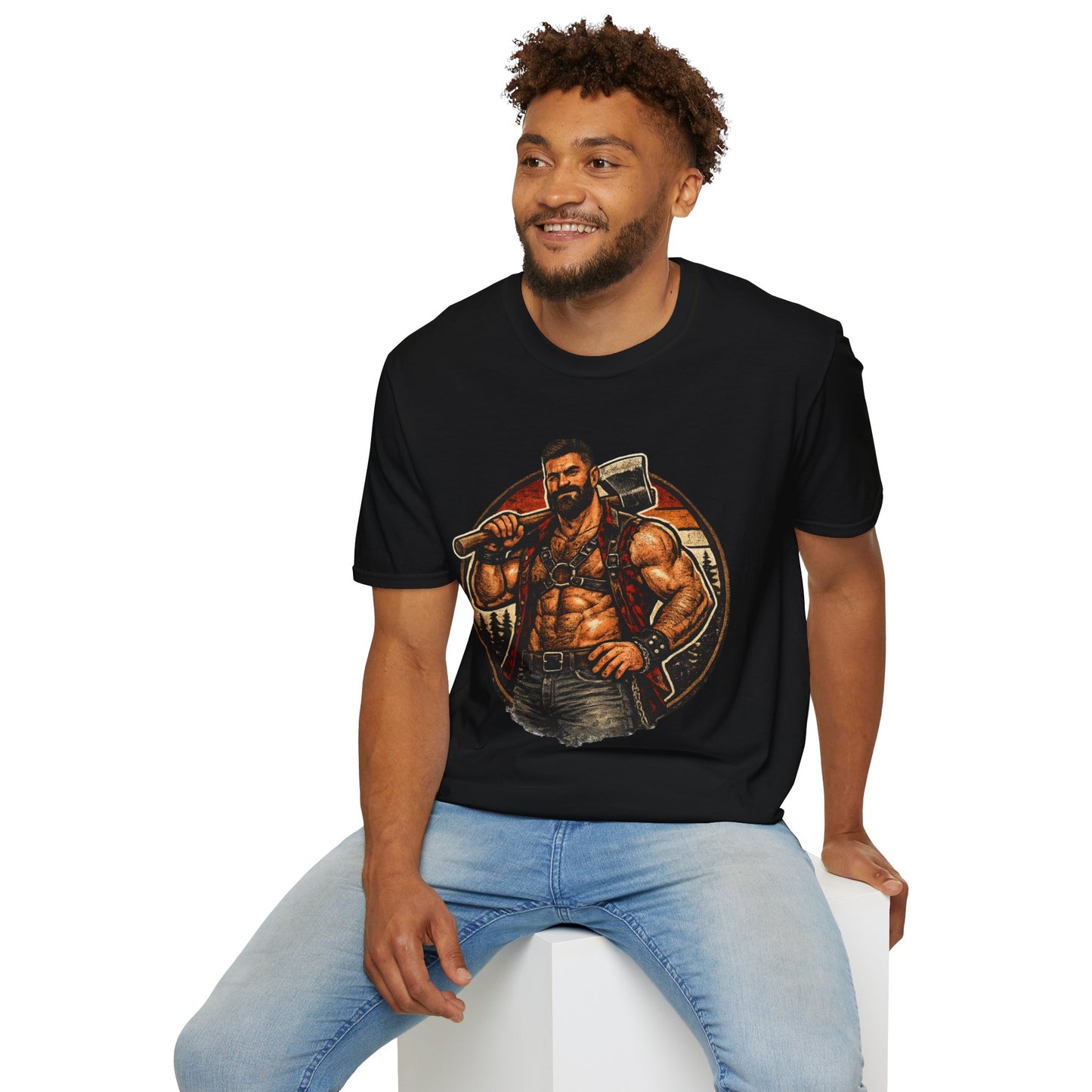 Viking Axe Warrior T-Shirt — Muscular Norse Axe-Man Graphic Tee