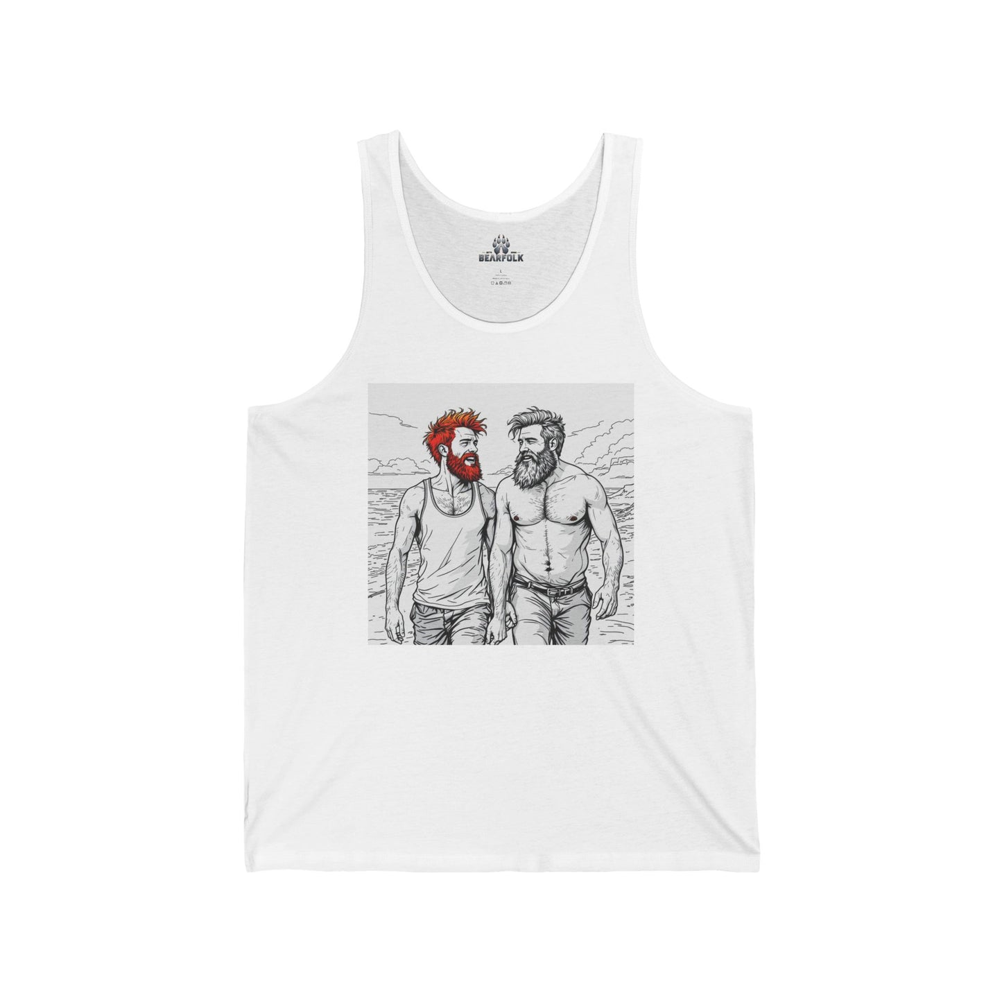 Beach Stroll Bear Couple Tank Top