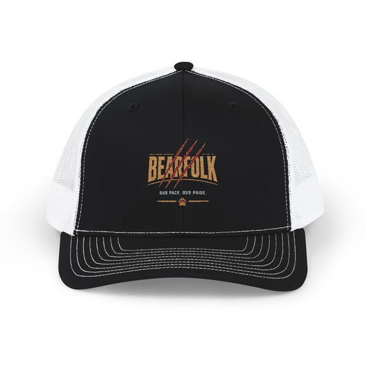 Bearfolk Bearclaw Retro Trucker Cap — Rustic Hunting Snapback Hat