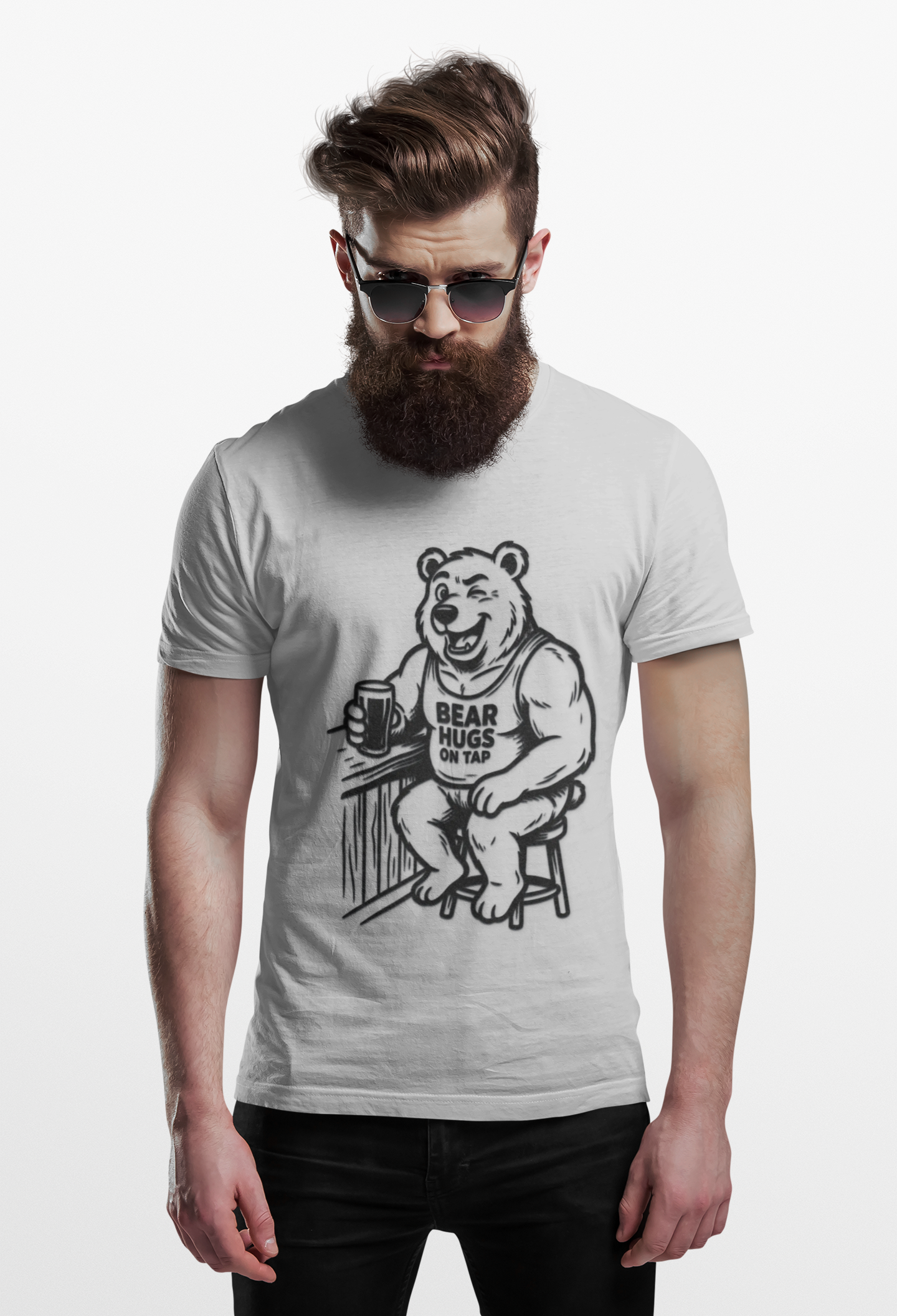 Bear Hugs On Tap T-Shirt —  Bear Graphic Tee