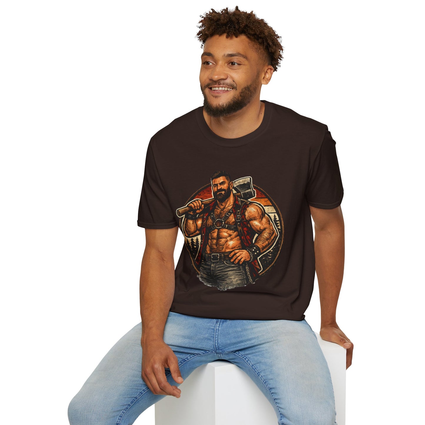 Viking Axe Warrior T-Shirt — Muscular Norse Axe-Man Graphic Tee