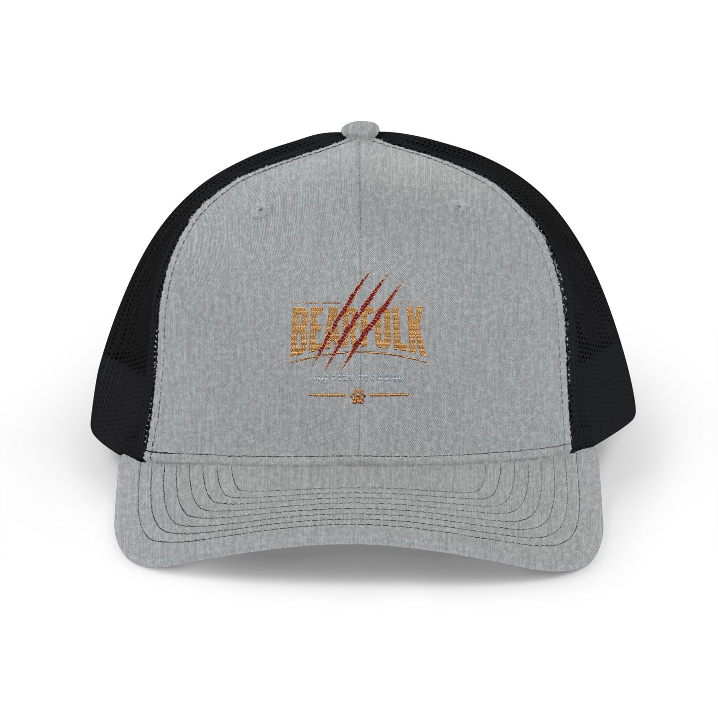 Bearfolk Bearclaw Retro Trucker Cap — Rustic Hunting Snapback Hat