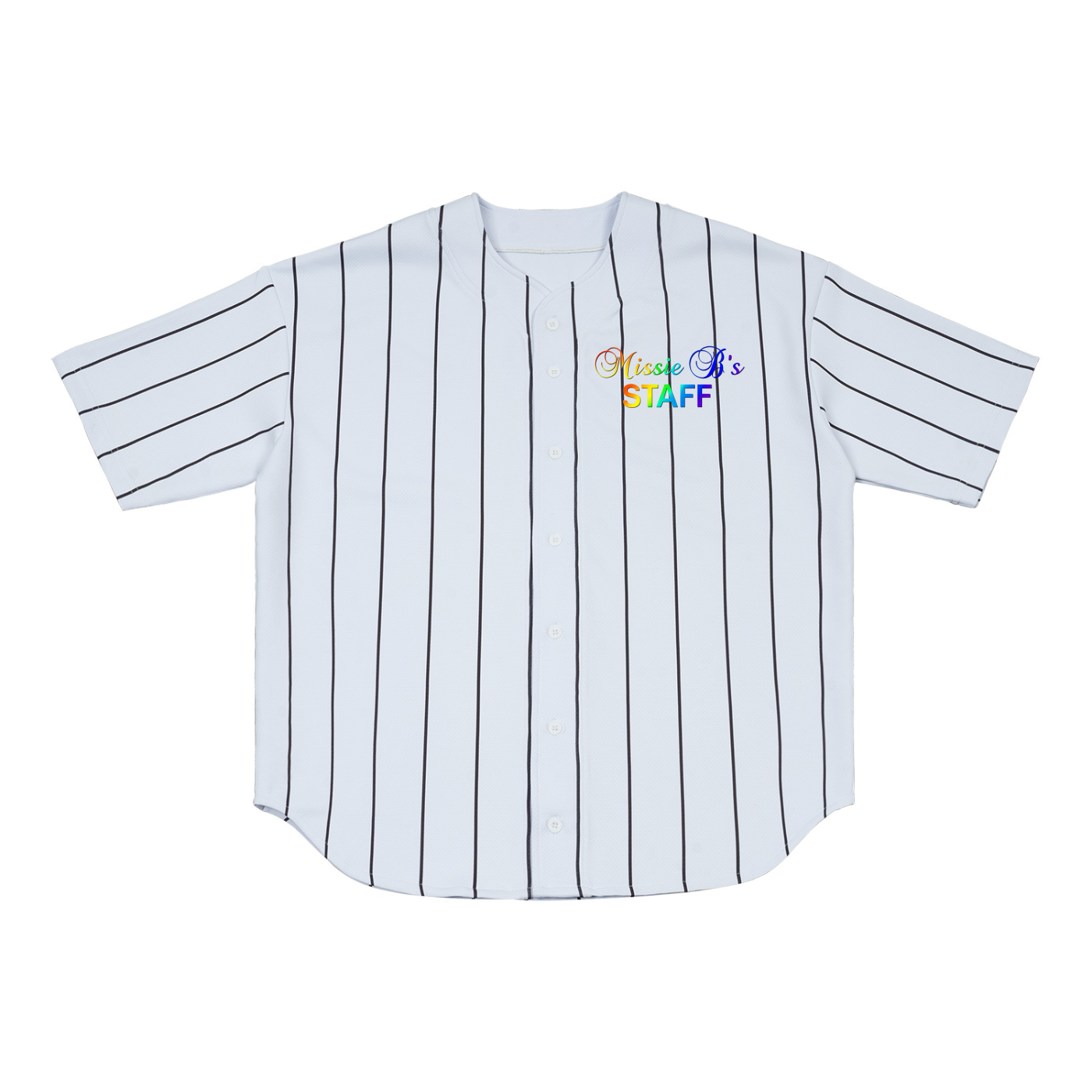 Pinstripe Baseball Jersey Staff Shirt