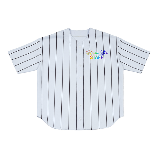 Pinstripe Baseball Jersey Staff Shirt