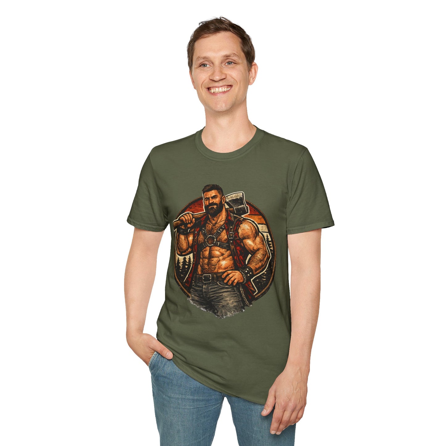 Viking Axe Warrior T-Shirt — Muscular Norse Axe-Man Graphic Tee