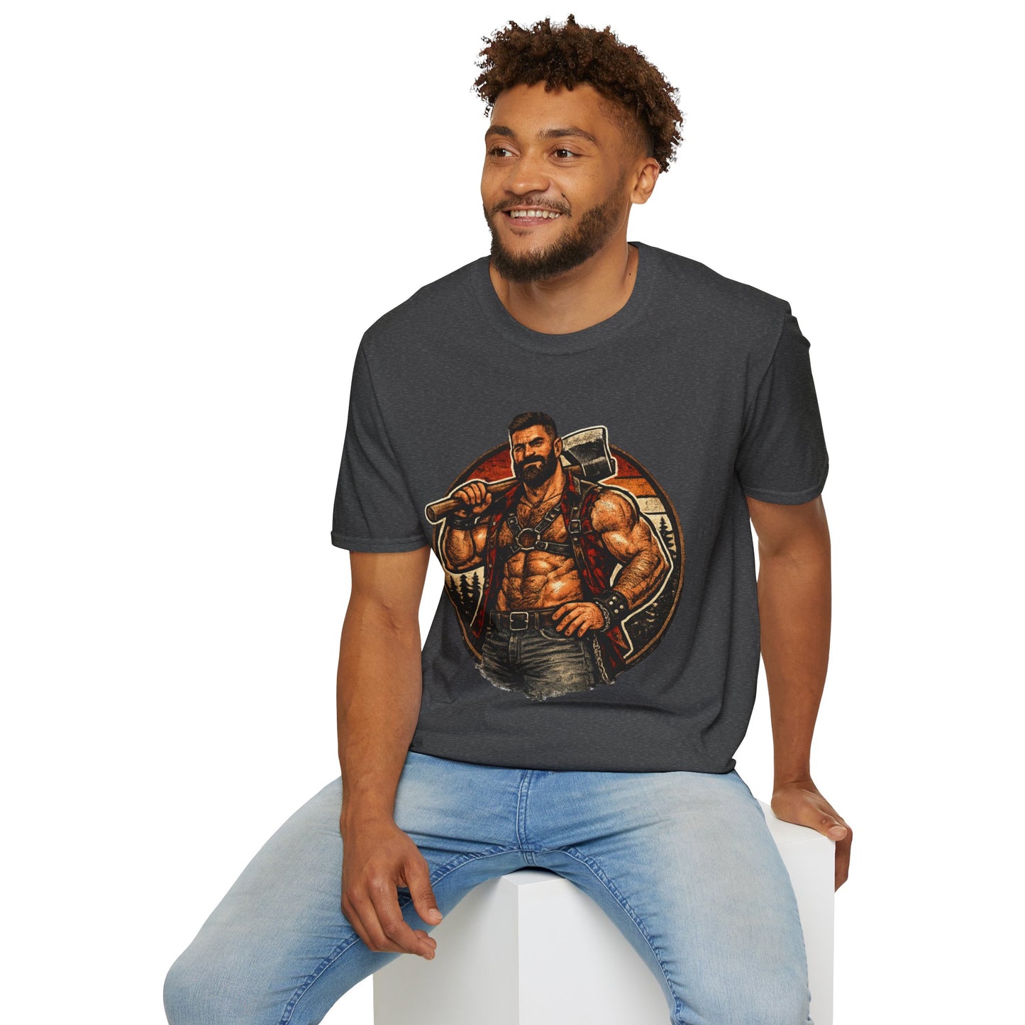 Viking Axe Warrior T-Shirt — Muscular Norse Axe-Man Graphic Tee